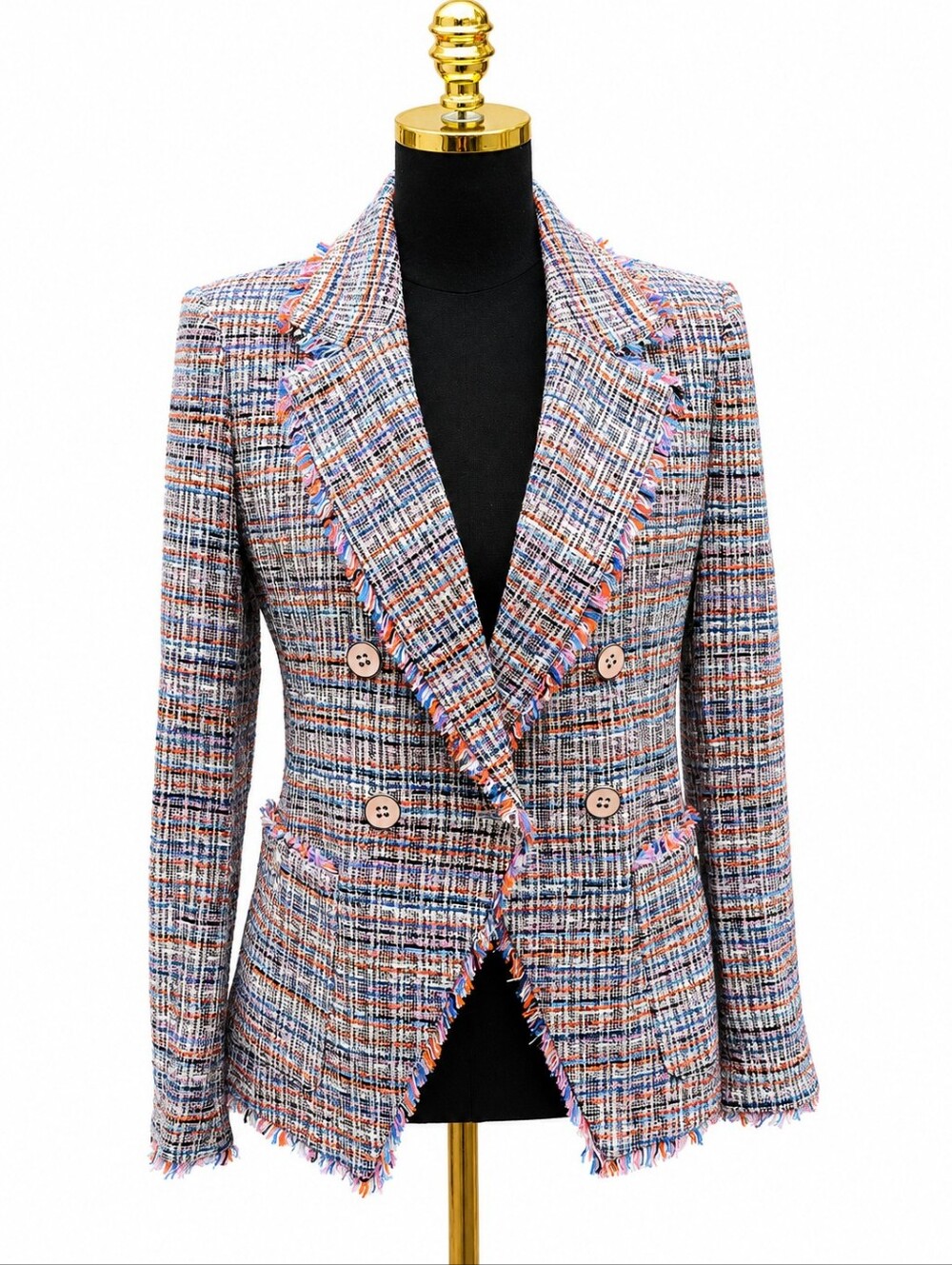 Veronica Beard Theron Tweed Blazer Jacket Size 6 Multi Double Breasted NWT $650 - Picture 9 of 16